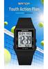Sanda Lightweight Minimalist Sports Watch: Multi-functional Square Electronic Wristwatch for Men and Women