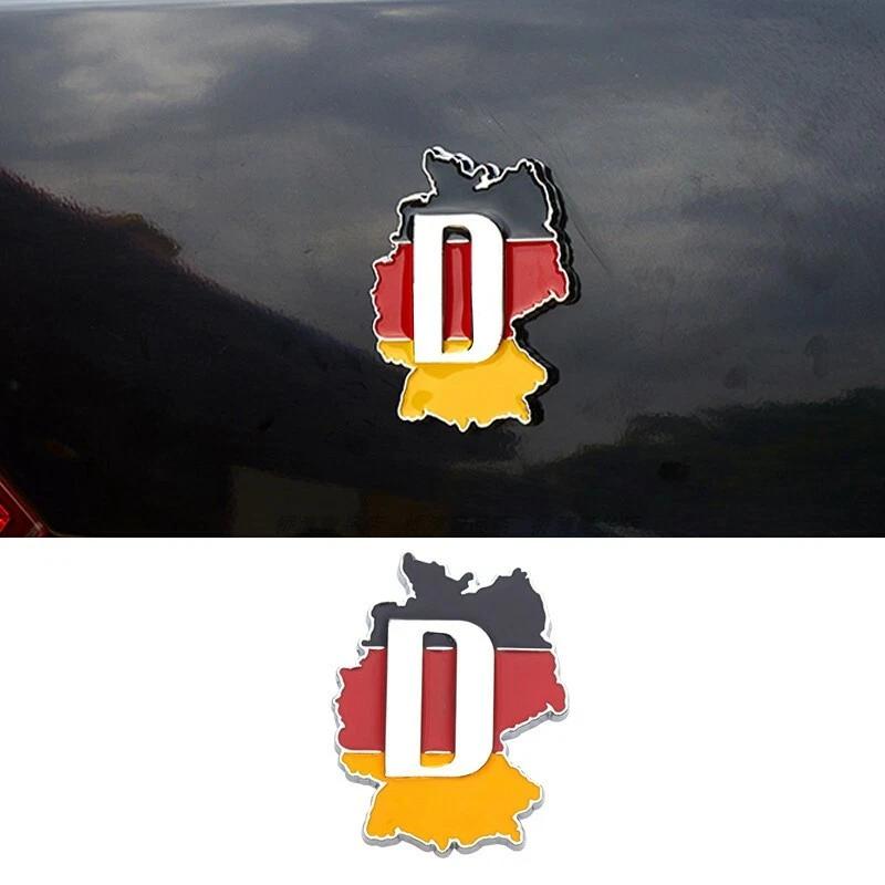German Chrome Metal Flag Germany Map Car Side Luggage Emblem Sticker A