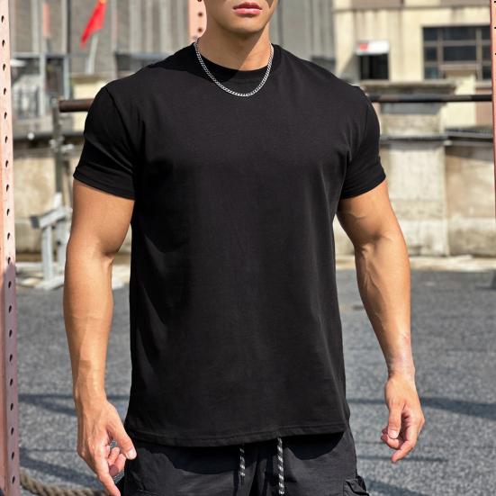 Men's Loose Fit Athletic T-Shirts Summer Crew Neck Short Sleeve Top Outdoor Workout Tee Casual Basic Tops for Daily Life Sports Street