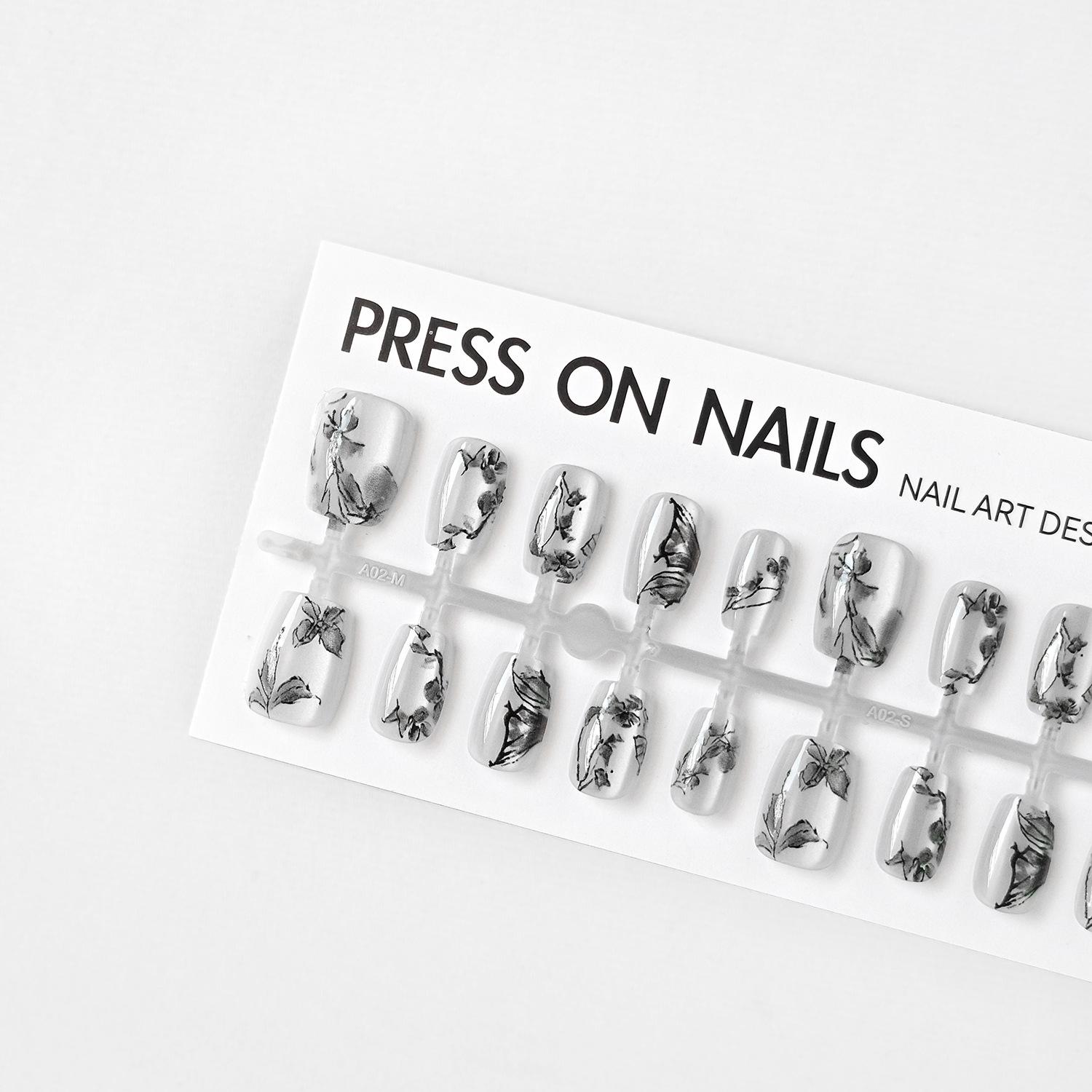 

Jiaolong Накладные ногти «Кошачий глаз» в форме бабочки - Холодное отбеливание, Съемные патчи