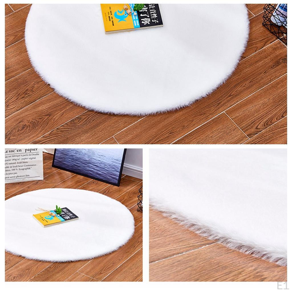Round Shaped Rug Artificial Wool Hairy Carpet Floor Mat Soft Area Tapetes,60cm