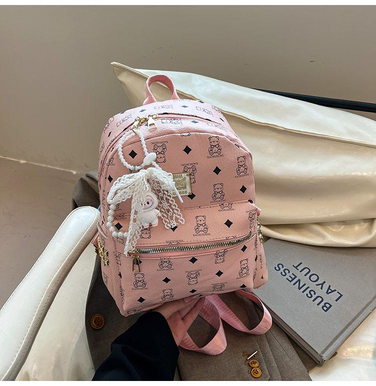 

Korean niche printed bear bag backpack cute cute bear backpack women s shopping travel trend line backpack