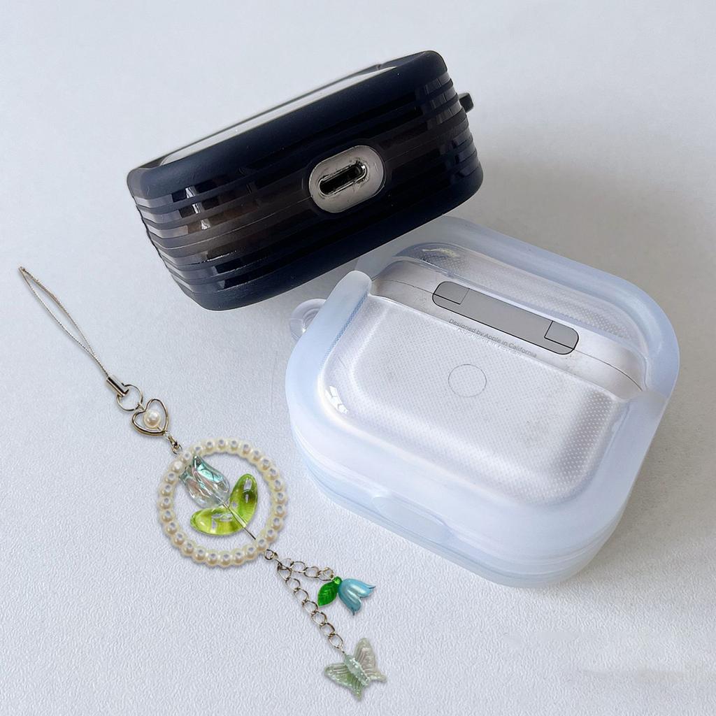 Elegant Flower Butterfly Phone Charm Beaded Keychain Acrylic Mobile Accessory Bag Pendant Keyring for Fashionable Women