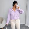 New Large-sized Women's Shirt Jacket Autumn Loose Bow Print Long-sleeved Casual Shirt
