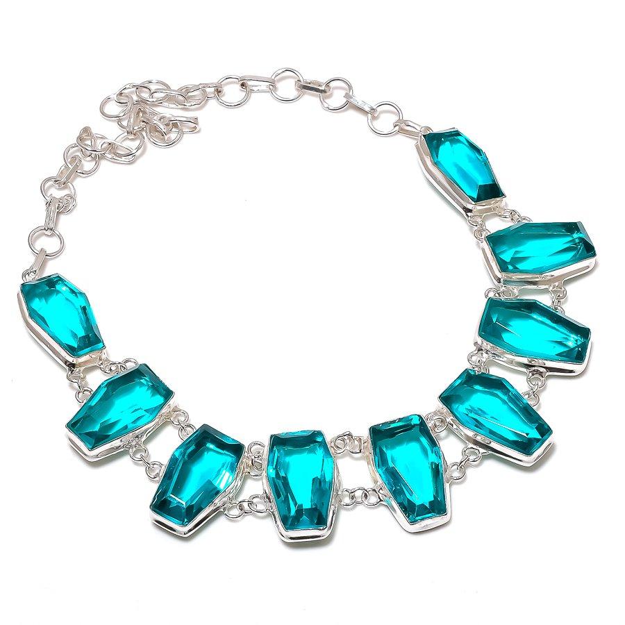 Green Tourmaline Gemstone 925 Sterling Silver Jewelry Necklace 18"