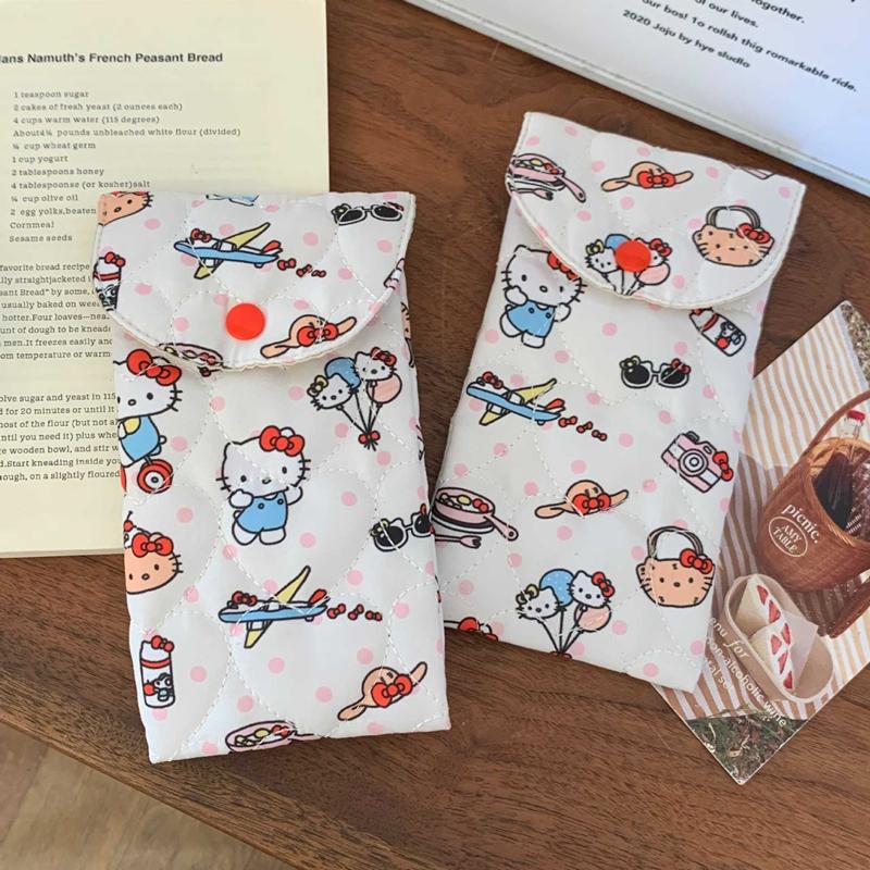 Hello Kitty Pencil Case Large Capacity Plush Pen Holder Hello Kitty Storage Bag Makeup Bag Cosmetics Pouch Desk Organizer Bag