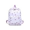Nylon Material Bow Print Backpack Quilted Design Multi-Pocket Large Capacity School Bag Adjustable Straps Reinforce Structure