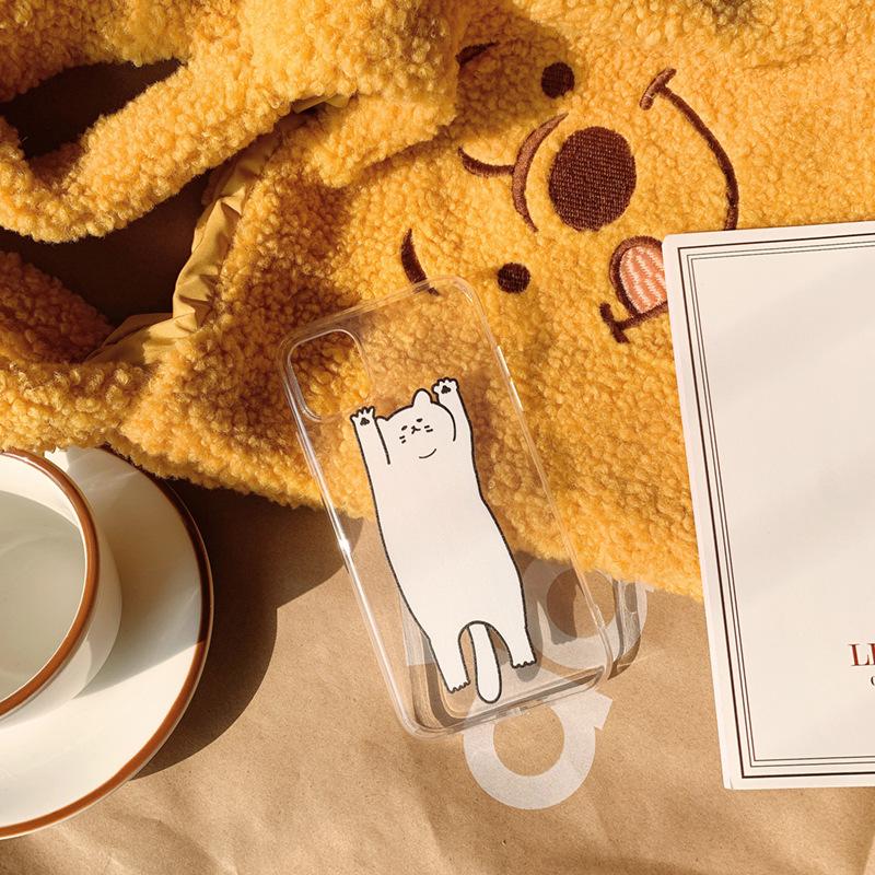 Cute Cartoon Cat Phone Case For iPhone 17 16 15 11 12 14 13 Pro Max Mini X XS XR 7 8 Plus SE4 16E Shockproof Soft Cover Fundas