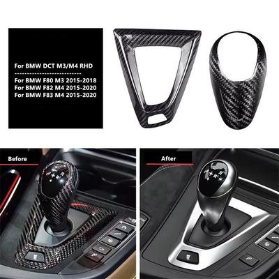 Full Carbon Fiber DCT Shift Knob Trim For BMW M3 F80 M4 F82 F83 RHD