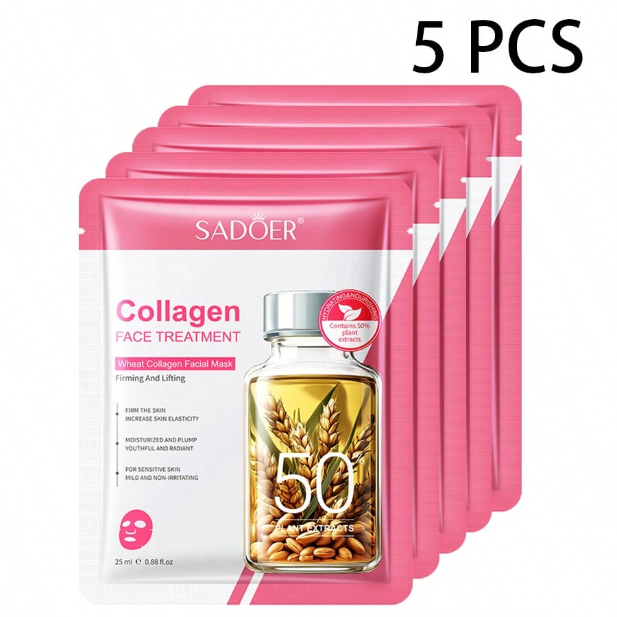 1PC/3PCS/5PCS/10PCS Collagen Anti-Aging Mask, Contains Natural Ingredients, Anti-Aging, Shrinks Pore