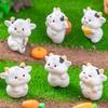 Cartoon Cow Figure Mini Miniatures Animal Garden Terrarium Resin Decorations Stakes Craft Landscaping Sculpture