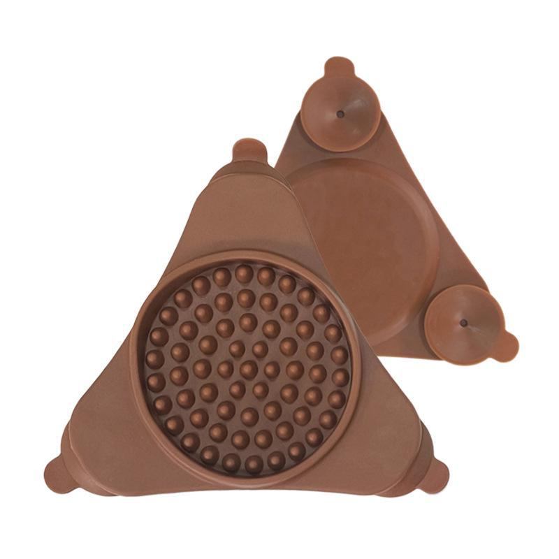 

Настенный силиконовый коврик-лизунок для собак - конструкция с функцией медленной подачи и присоской коричневый