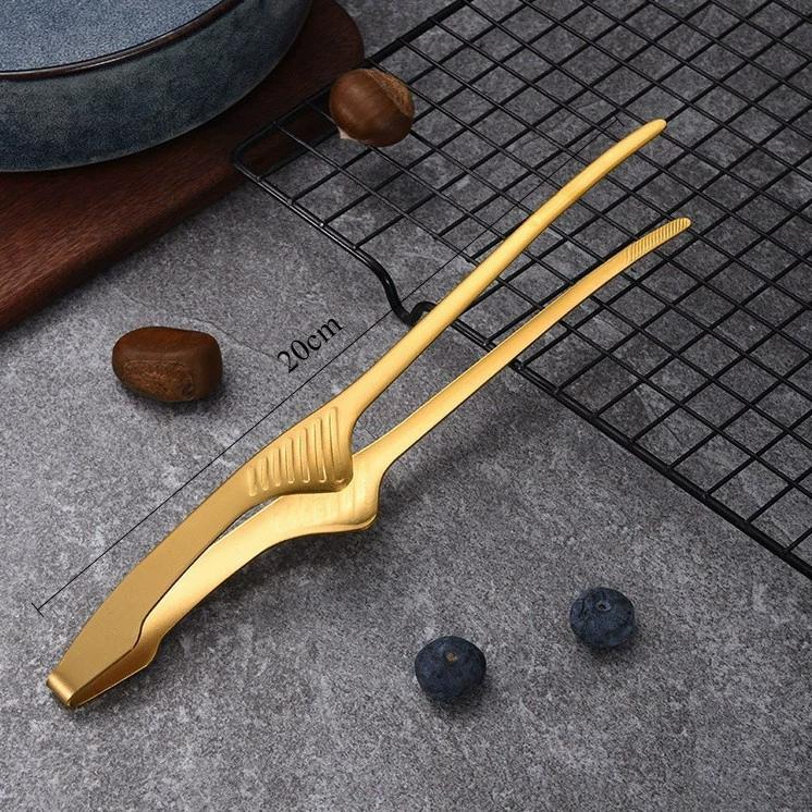 Korean Style Stainless Steel BBQ Food Tongs Barbecue Meat Toast Bread Steak Clip Hotel Restaurant Kitchen Supplies Accessories