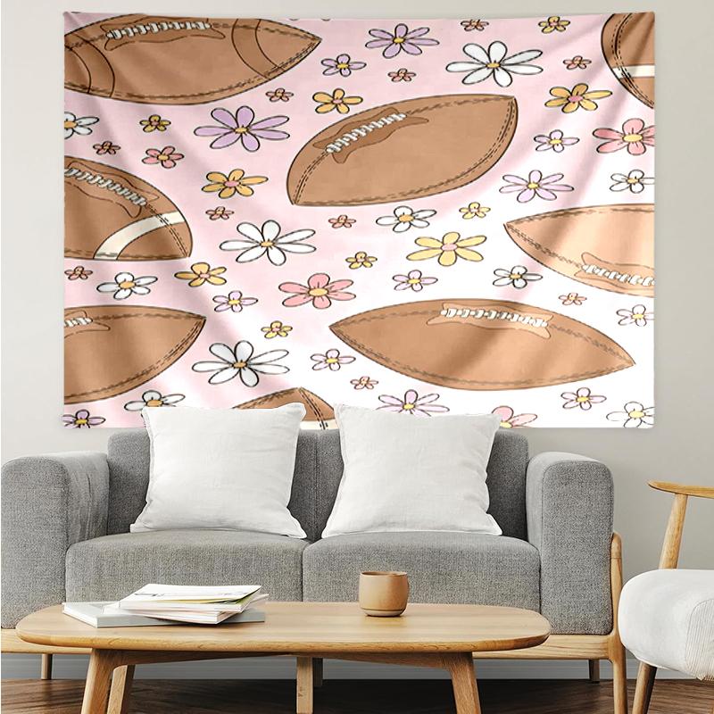 American-football Print Tapestry, Backdrop, Easy Setup, Ideal for Bedroom, Office & Living Room, with Aesthetic Wall Hanging Decor.