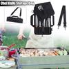 Portable Black Chef Knife Roll Bag with Adjustable Straps Kitchen Cooking Chef Knife Carrying Storage Pockets for Cooking Tools