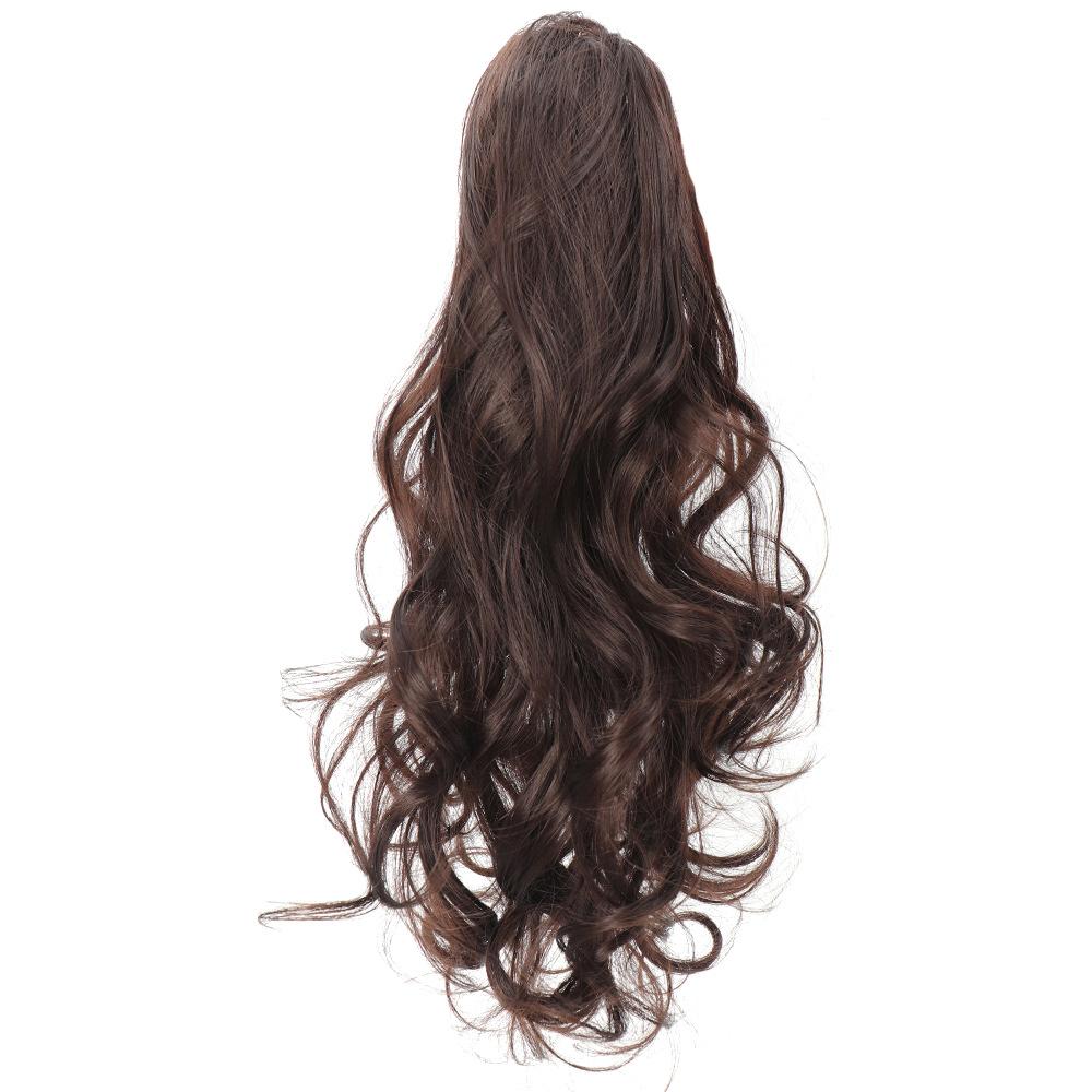 Damski duży klips do drapania fala długi kucyk kręcone włosy 18 calowa peruka