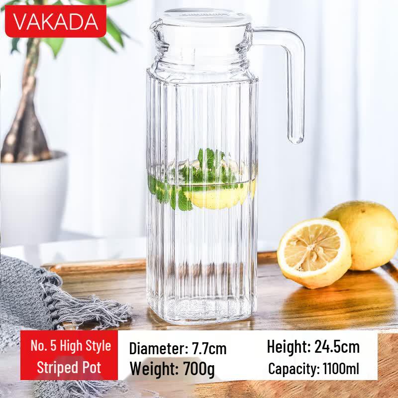 VAKADA Glass Beverage Pitcher with Handle