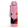 1PC Blue Red Phoenix Feather Art Print 750ml Color Plastic Sports Water Bottle Leakproof Flip Straw Lid Suitable for Sports Office Home Use