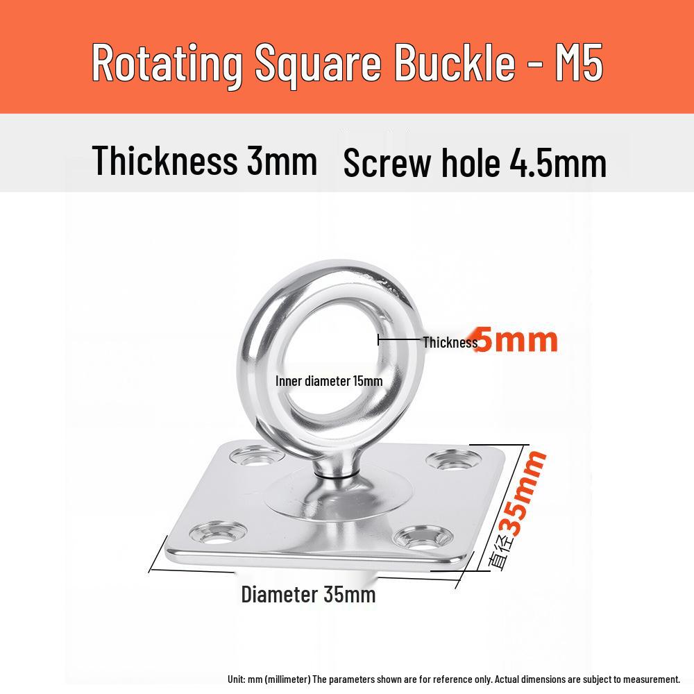 Rotating Square Iron Door Hook for Yoga and Sandbag Fixing - 304 Stainless Steel