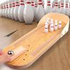 1PC Mini Wooden Desktop Bowling Game Toy, Classic Desk Ball for Kids