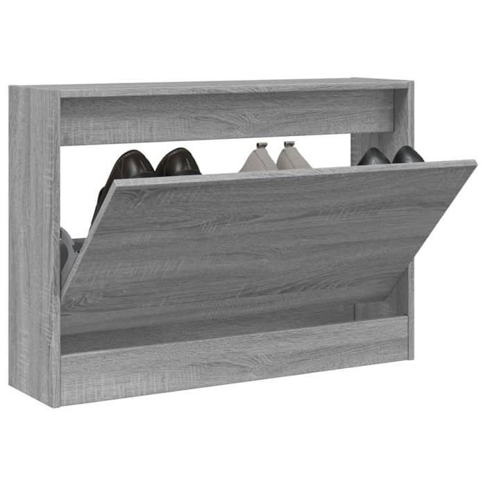 VidaXL Armoire à chaussures sonoma gris 80x21x57 cm bois d'ingénierie 839915