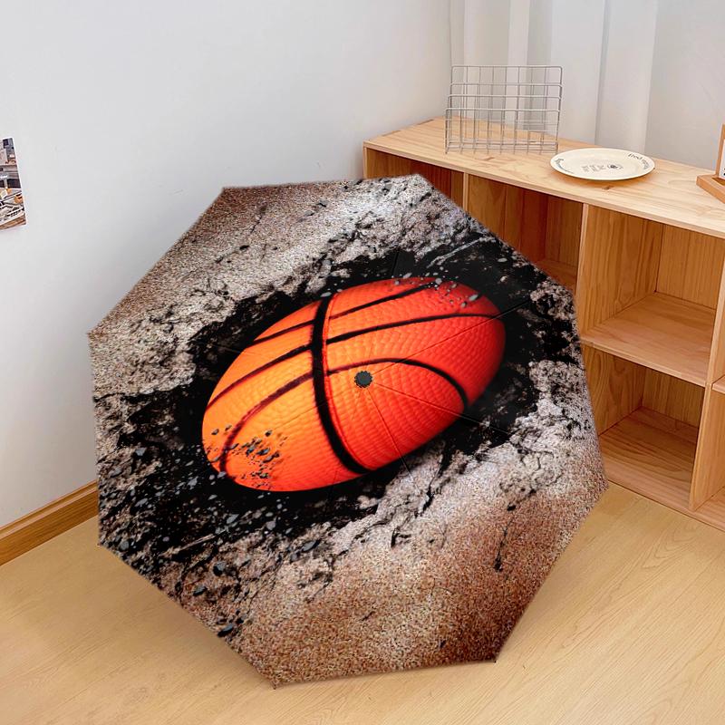 

1PC basketball sport Umbrella Portable Folding Umbrella Iron Frame Hole Bone Structure Outdoor Home Umbrella A8 разноцветный