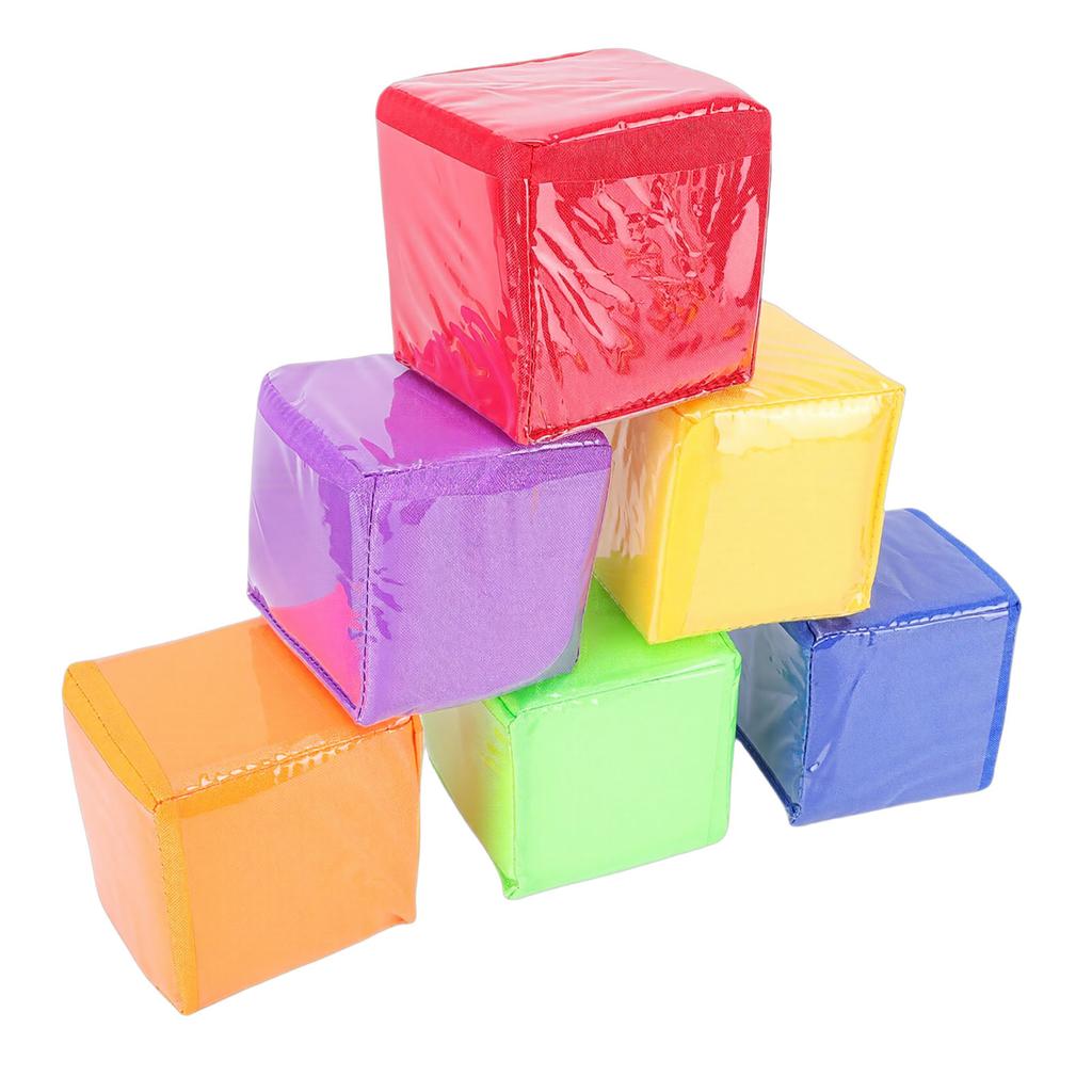 6 Stück Bildungs-Spielwürfel Weiche Schaumstoffwürfel mit 6 Seiten Klare Taschen für den Unterricht im Klassenzimmer