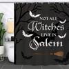 Spookgordijn Gothic Horror Halloween ZwartWit Vleermuizen Polyester Stof Badkamer Bad