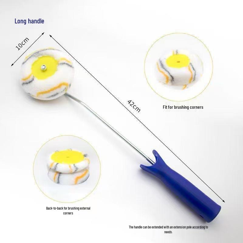 Curved Gap Pipe Roller Brush for Skim Coating & Photovoltaic Cleaning