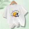 Summer Spring Kids I Hate Morning Cat Printed T Shirts Kids Children's T-shirt Boys Girls Casual Top Tee