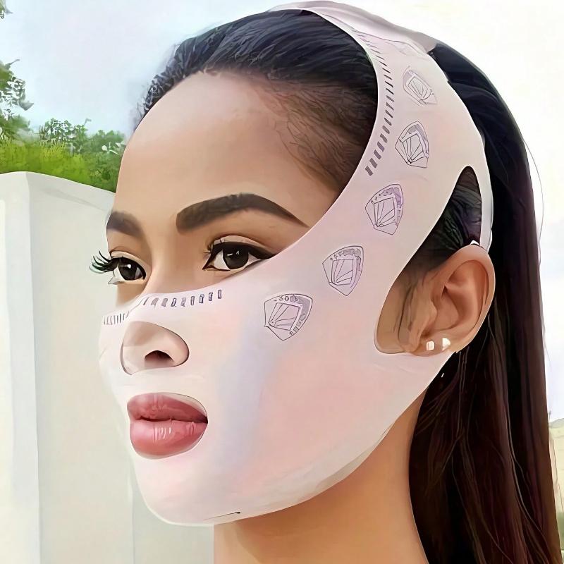 V-Shaped Facial Lifting Chin Strap(Lightweight and Breathable) - Portable Yoga Face Lift Taping Tightening Suitable for Daytime and Nighttime Use