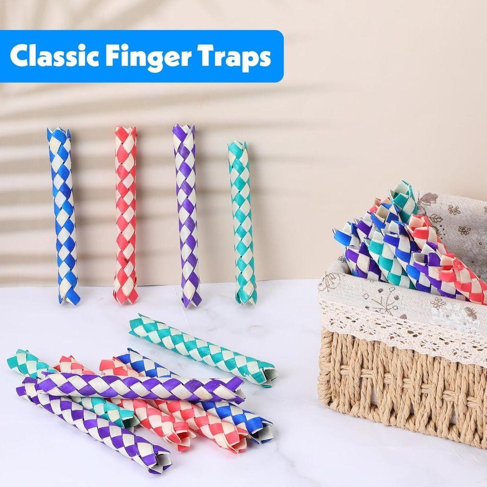 3PCS/5PCS/6PCS Stress Relief Chinese Finger Trap Natural Bamboo Bird Chew Toy Puzzle Toy  Gag Gift