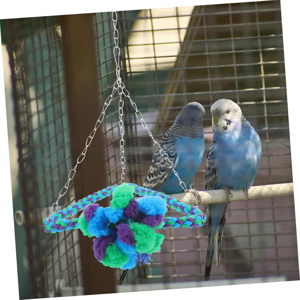 POPETPOP Rope Birds Accessories Cage Triangle Bird Perch Climb The Stairs Toy Parrot Bird Cage Hammock Bird Perch Small Parrot Product Striped Bass