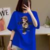 Red short sleeved t-shirt women's loose base shirt top