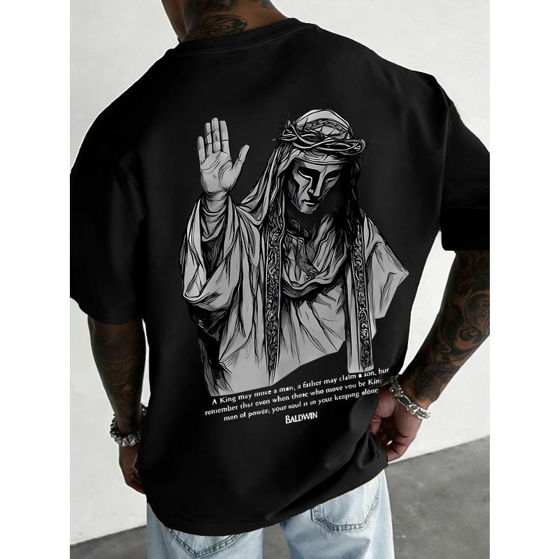 

Европейские размеры Мужская футболка с круглым вырезом, Винтажная с коротким рукавом S чёрный