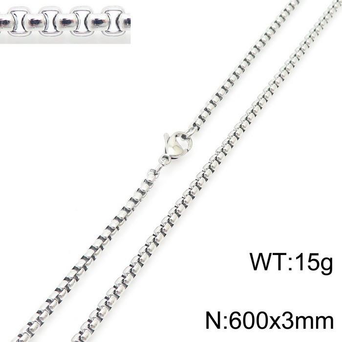 Square Pearl Stainless Steel Titanium Necklace for Men and Women