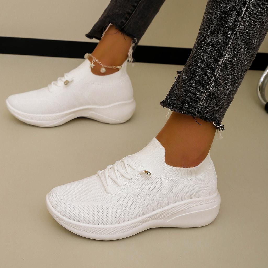 Fashion Women Casual Shoes Fashion Breathable Walking Mesh Platform Shoes Sneakers Women 2024 New Vulcanized Shoes White Female Footwear