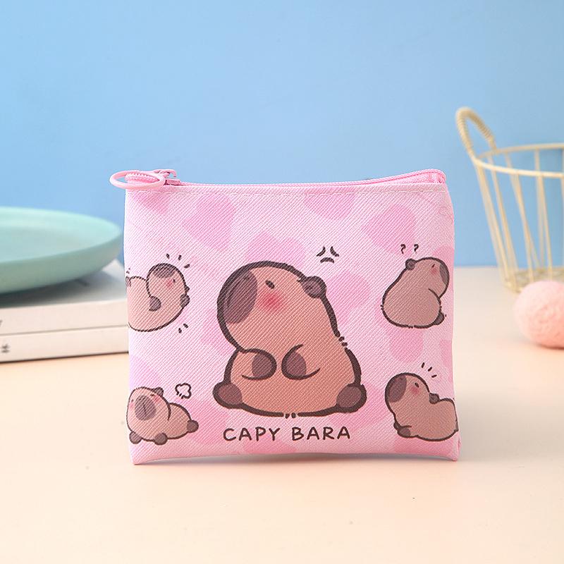 

Милая сумка капибары Мини мультяшный чехол для хранения Модная сумка для карт Кавайный ПУ кошелек для монет Аниме маленький кошелек Подарки