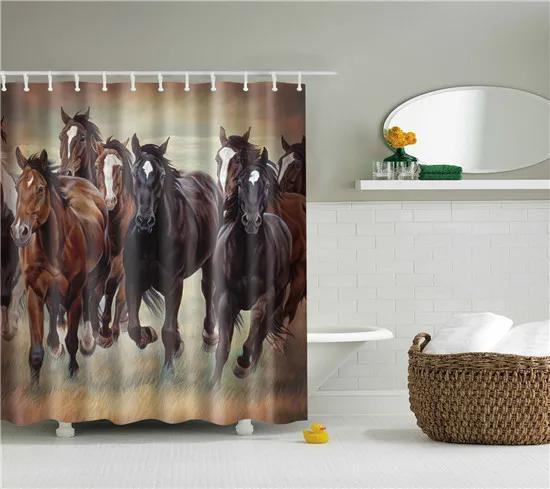 Elephant Octopus Owl Deer Horse Zebra Animals Printed Shower Curtains Bathroom Curtain With Hooks 180X180Cm
