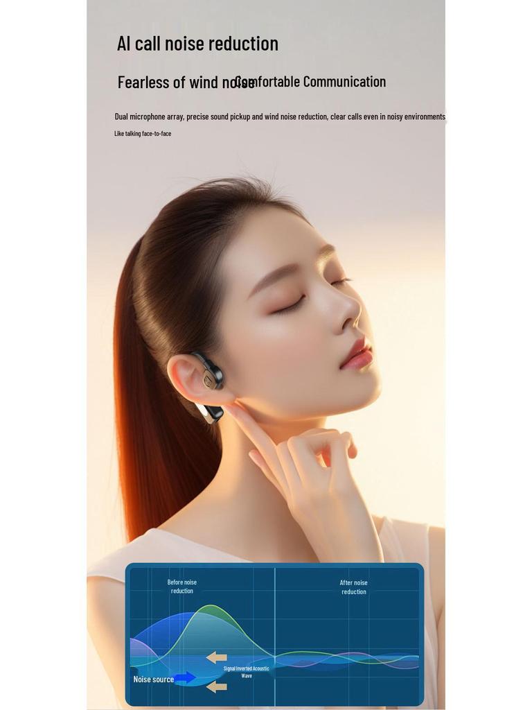 V59 Wireless In-Ear Ear-Hook Bluetooth Headset with Long Battery Life for Business, Car, and Sports Use