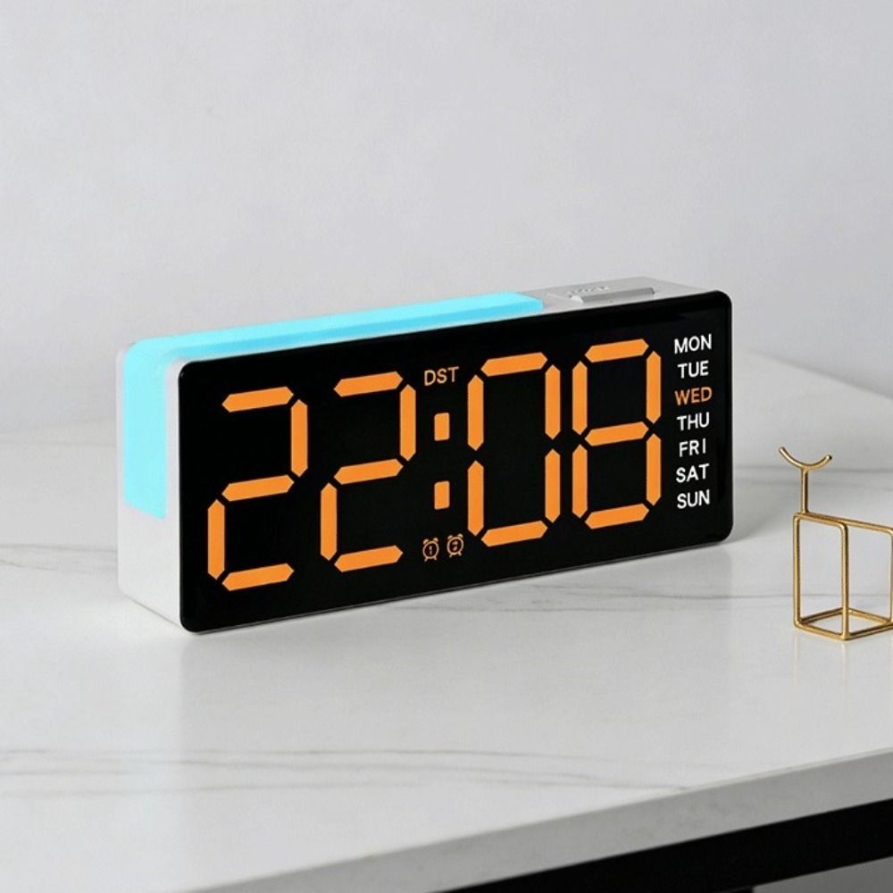with Calendar Bedside Alarm Clock Atmosphere Lights Electronic Digital Clocks Home