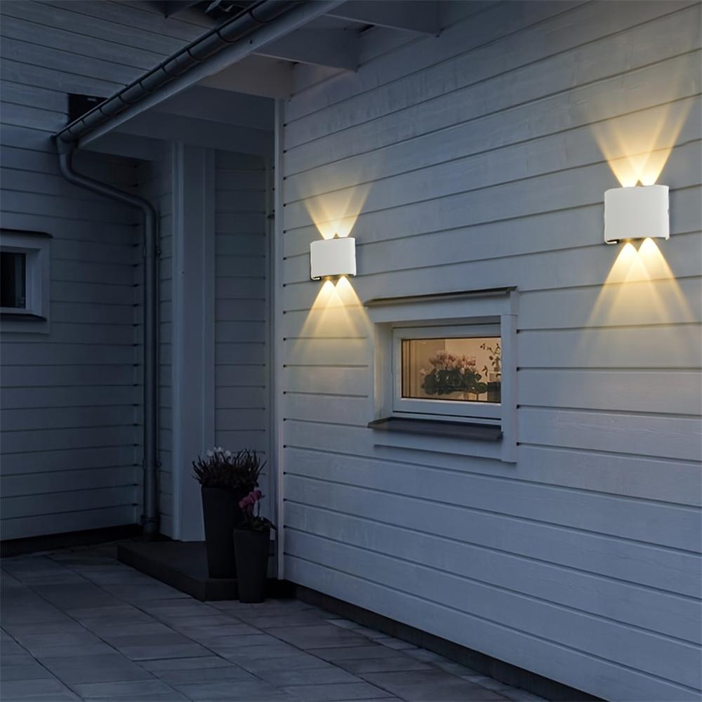2/4W Waterproof Modern Wall Sconces Wall Light Up Down Aluminum LED Lamp Indoor Outdoor for Bathroom Bedroom Living Room Garden