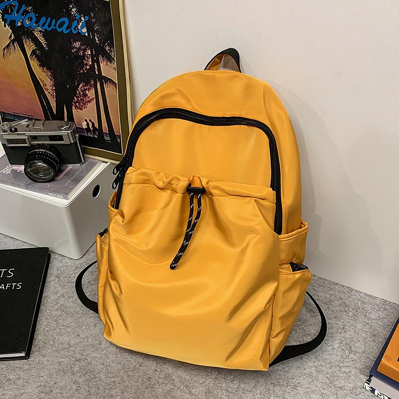 Fashionable Simple Nylon Cloth Women's Large Capacity Lightweight Travel Schoolbag Niche Casual Drawstring Backpack Backpack