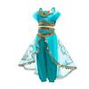 Halloween Arabian Style Princess Costume Kids Jasmine Cosplay Girls Magic Lamp Story Role Play Performance Apparel Dress Set
