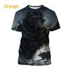 3D Wildlife Bear Forest Print Short Sleeve T-shirt, Cool Graphic Tee