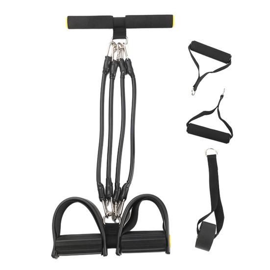 Pedal Resistance Band with Handle 2/4/6-Tube Abdomen Waist Arm Legs Workout Band