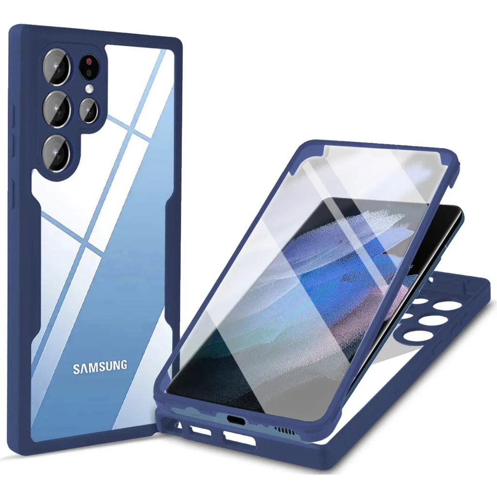 360 Clear Case for Samsung Galaxy S21 S22 S23 Plus S25 S24 Ultra A56 A36 A26 A16 A06 A55 A36 AA54 Screen Full Protection Cover