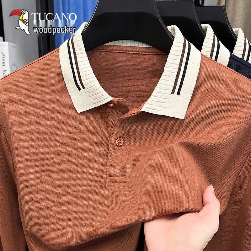 Tucano Men's Long-Sleeve Business Casual Polo Shirt