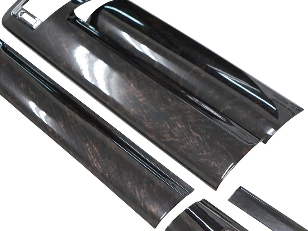 Dark Prime Interior 13 Black Mahogany Wood Grain for Toyota Hiace 200 Series Standard Panel, Panels, (4th, 5th, 6th, 7th, 8th, S-GL, Body)