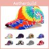 Print Dye Tie Baseball Cap Hip Hop Color Block Graffiti Visor Hat Protection Sun